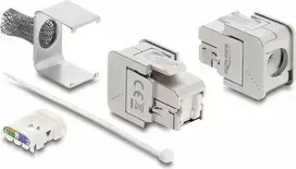 Delock Keystone Modulis RJ45 Moteriška į LSA Cat.6A Ekranuotas su Ekranavimo Pintine Be Įrankių (91084)