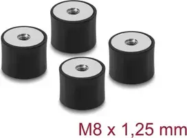 Delock vibracijos slopintuvas M8 x 1,25 mm D 30 x A 20 mm su 2 vidiniais sriegiais, 4 vnt., juodas (60827)