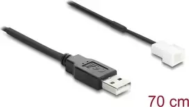 Delock Fan Cable USB 2.0 Type-A Male to 3-Pin (2 Pins Occupied) Fan Connector Male 70 cm (91229)