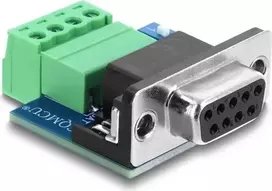 Delock D-Sub 9 Pin Female to 4 Pin Terminal Block Adapter with DIP Switch and 120 Ohm Termination Resistor for CAN / LIN (91294)