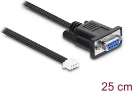 Delock Serial Connection Cable RS-232 D-Sub 9 Female to JST XH 4-Pin Header Socket 25 cm