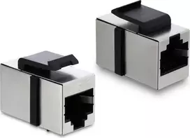 Delock Keystone Module Coupler RJ45 Female to RJ45 Female Cat.6 Shielded Metal Silver / Black (90837)