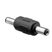 Synergy 21 LED DC Power Gender Changer Adapter, Hollow Plug to Hollow Plug, 5.5x2.1mm, Female to Female, Black