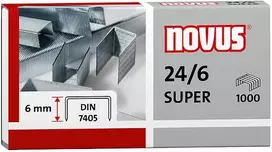 NOVUS 040-0026 Kabės 24/6 DIN Super, 1000 vnt., cinkuotas plienas