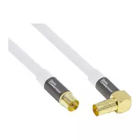 Good Connections SmartFLEX SAT Antenos Laidas, IEC/Coax Kampiškas Kištukas į Lizdą, Auksuotas, Keturgubai Ekranuotas, 120 dB, Baltas, 2 m (GC-M2063)