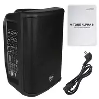 V-TONE ALPHA 8 Aktyvi Baterijinė Koloninė PA Sistema su Įmontuotu Mikšeriu, 300W RMS, 8 inch Žemų Dažnių Garsiakalbis, Bluetooth, USB/SD, Reverbas