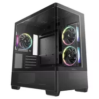 DeepCool CG380U Mid-Tower korpusas, grūdintas stiklas, 3x 120mm ARGB ventiliatoriai, juodas