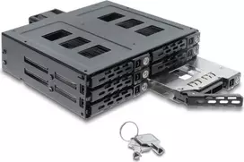 Delock 5.25 inch Wechselrahmen für 6 x 2.5 inch SATA oder SAS HDD / SSD mit Schloss