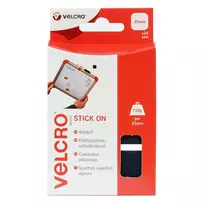 VELCRO Stick On Hook & Loop Squares 25mm x 25mm, Self-Adhesive, Black, 24 Sets (48 Pieces)