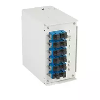 EFB-ELEKTRONIK DIN bėgio šviesolaidžio paskirstymo dėžė OS2 G652D 12xSC pigtail 6x SC-Duplex adapteris (BHS70223.12)