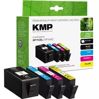 KMP PRINTTECHNIK KMP Perdirbtų rašalo kasečių rinkinys, skirtas HP 912XL (3YP34AE) – juoda, žydra, rausvai raudona, geltona – 4 vnt., didelės išeigos