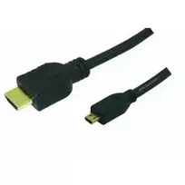 LogiLink High Speed with Ethernet HDMI į Micro HDMI laidas 1m Juodas