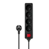 SAVIO LZ-14 4 lizdų ilgintuvas su 2 USB prievadais, 1,5 m laidas, baltas