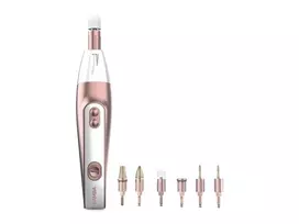 Cecotec PinkyCare 700 Perfect Nails elektrinis manikiūro ir pedikiūro rinkinys, nagų grąžtukas, 7 antgaliai, 2 greičiai, įkraunamas, rožinė/balta