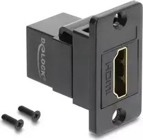 Delock Panel Mount HDMI Female to Female Coupler 4K Black (91194)