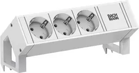 Bachmann DESK2 White Power Strip 3x Schuko CEE 7/3 2m Cable 902.3205