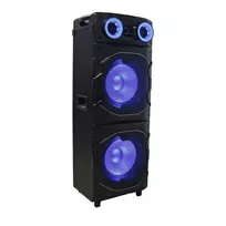 REFLEXION PS25BT nešiojamas vakarėlių garsiakalbis su Bluetooth, FM radiju, karaoke, LED šviesomis, 25W RMS, 8 inch žemų dažnių garsiakalbiu, TWS, juodas