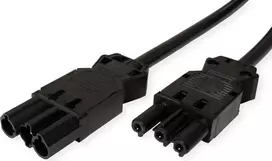Bachmann Coiled Power Cable H05VV-F 3G1.5mm² 0.3m Black ISV