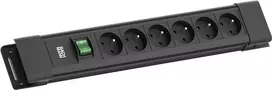 Bachmann CONNECTUS 6xUTE ilgintuvas su jungikliu 2,0 m CEE 7/7 juodas (BM005935)