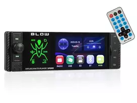 BLOW Spider 4CAL RDS RGB automagnetola su Bluetooth, USB, SD, AUX, jutikliniu ekranu, RGB foniniu apšvietimu, nuotolinio valdymo pulteliu, 1 DIN, 4x45W