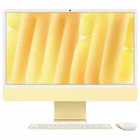 Apple iMac 23.5 inch 4.5K Retina Display M4 Chip 8-Core CPU 8-Core GPU 16-Core Neural Engine 16GB RAM 256GB SSD Standard Glass Yellow German Keyboard