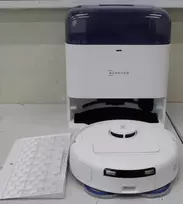 ECOVACS DEEBOT mini BLUESO Robotic Vacuum Cleaner with Auto-Empty Station, 8000 Pa Suction, Wet&Dry, ZeroTangle Technology, Agile Navigation, White/Blue