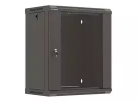 LANBERG WF03-5312-10B 19 inch Sieninis Racko Spintas 12U 540x350 Plokščios Pakuotės su Stiklo Durimis Juoda