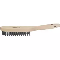 HAZET 2130 Rankinis vielinis šepetys su medine rankena, 4 eilės gofruoto plieninio vielos, 290 mm