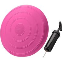 Pusiausvyros pagalve Everest Fitness, ortopedine, pripuciama, su pompa, Ø33 cm, rožine