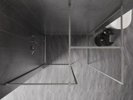 Mexen Kioto-F Dušo siena Walk-in su rėmeliu 160 x 105 cm, skaidri 8 mm, šlifuotas nikelis - 800-160-202-04-97-105