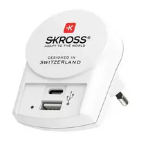 SKROSS Pro+ USB AC30PD World Travel Adapter su 30W USB-C PD ir USB-A