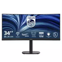 Philips 34B2N3500C 34 colių lenktas VA LCD monitorius UWQHD 3440x1440 120Hz 1500R DisplayHDR 400 USB-C 65W