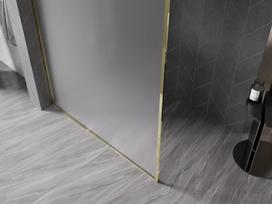 Mexen Kioto-XF dušo siena Walk-in su rėmeliu 60 x 202 cm, matinė 10 mm, auksinė - 800-060-104-50-30-X