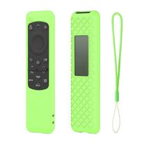 Silicone Case for Samsung BN59-01432A Smart TV Remote Control Protective Case Anit-Lost with Lanyard žalia