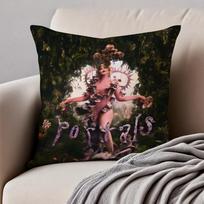 Singer M-Melanie Martinez Cushion Cover Pillowcase Anti-Dustmite Invisible Zipper Short Plush Sofa Cushion Peach skin 18*18(CM)-1Pcs