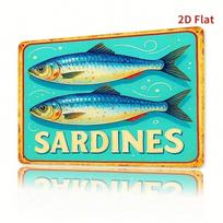 Vintage Sardines Funny Metal Tin Sign Retro Wall Art Bar Cafe Man Cave Decor 8x12 Inch (Multicolor,TYA-1043187-20x30CM) įvairiaspalvis