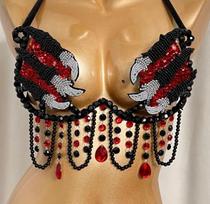 Samba Carnival Dinosaur Claw Scratch Wire Bra  for Halloween Party EDC Rave Passista Pageant Cabaret  Mardi Gras Vegas Showgirl S
