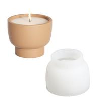 Nicole Home Concrete Cement Flower Pot Storage Candle Jar Vessel Container Silicone Mold 10*10*8cm balta