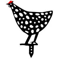 1pc Black Hollowed-Out Rooster Signboard Creative Garden Chicken Decorative Card Lawn Garden Decoration Accessories