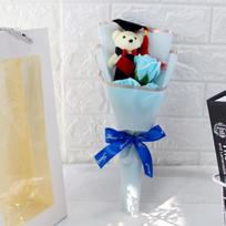 Sunflower Bear Bouquet Rose Plush Toy Sunflower Soap Flower Valentine'S Day Birthday Party Cartoon Lovely Bear Nice Gift