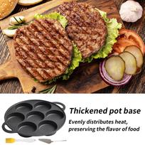 Cast Iron Flat Pan Flat Frying Iron Pan For Egg Nonstick Tool With 7-Hole Design For Cooking Steak Crepe Pizza Breakfast Frying China Mainland