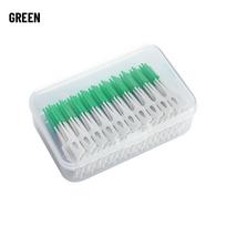 160pcs/box Soft Silicagel Interdental brush Tooth Gap Gum Massage Toothpick Floss Cleaning Tools Blue/Green Teeth Cleaner Unisex žalia