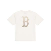 MLB T Shirts Unisex Cream White Crew Neck Moderate Straight Fit 3ATSM0863-43CRS XL