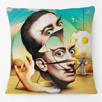 Salvador Dali Portrait Painting Celebrities Poster Cushion Covers Creative Alter Art Decorative Pillows For Sofa Peach skin 18*18(CM)-1Pcs