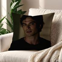 Damon Salvatore The Vampire Diaries Cushion Cover For Pillow Printing Sofa Decoration Home Car Room Shop Office Nordicsimplicity Peach skin 18*18(CM)-1Pcs