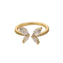 Light Luxury Light Luxury Zircon Butterfly Ring Exquisite Metal Butterfly Opening Ring Shining Adjustable Finger Jewelry Daily balta