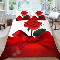 3D Modern Romantic Love serijos patalynės komplektas Romantiškas gėlių antklodės užvalkalas ir pagalvės užvalkalas 2/3 dalių rožių vestuvių kambario minkštas namų dekoras Baby 100x135cm