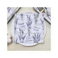 Vienkartinė vakarėlio servetėlė dvisluoksnė 20 vienetų / pakuotė levandų motyvas 20Pcs white