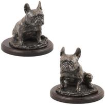 Prancūzų buldogas, Frenchie III - šuns statulėlė, figūrėlė biurui, prizas šunų parodai iš Art-Dog prekės ženklo ruda