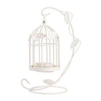 Innovative Iron Leaves Hollow out Cage Candle Holder Hanging Candlestick Household DecorationWhite balta